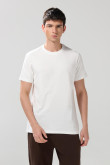 Camiseta ajustada en algodón unicolor con manga corta