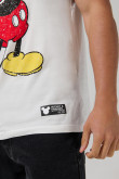 Camiseta crema clara manga corta de Mickey con contrastes
