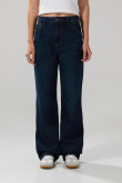 Jean azul intenso 90´S con bota recta y tiro alto