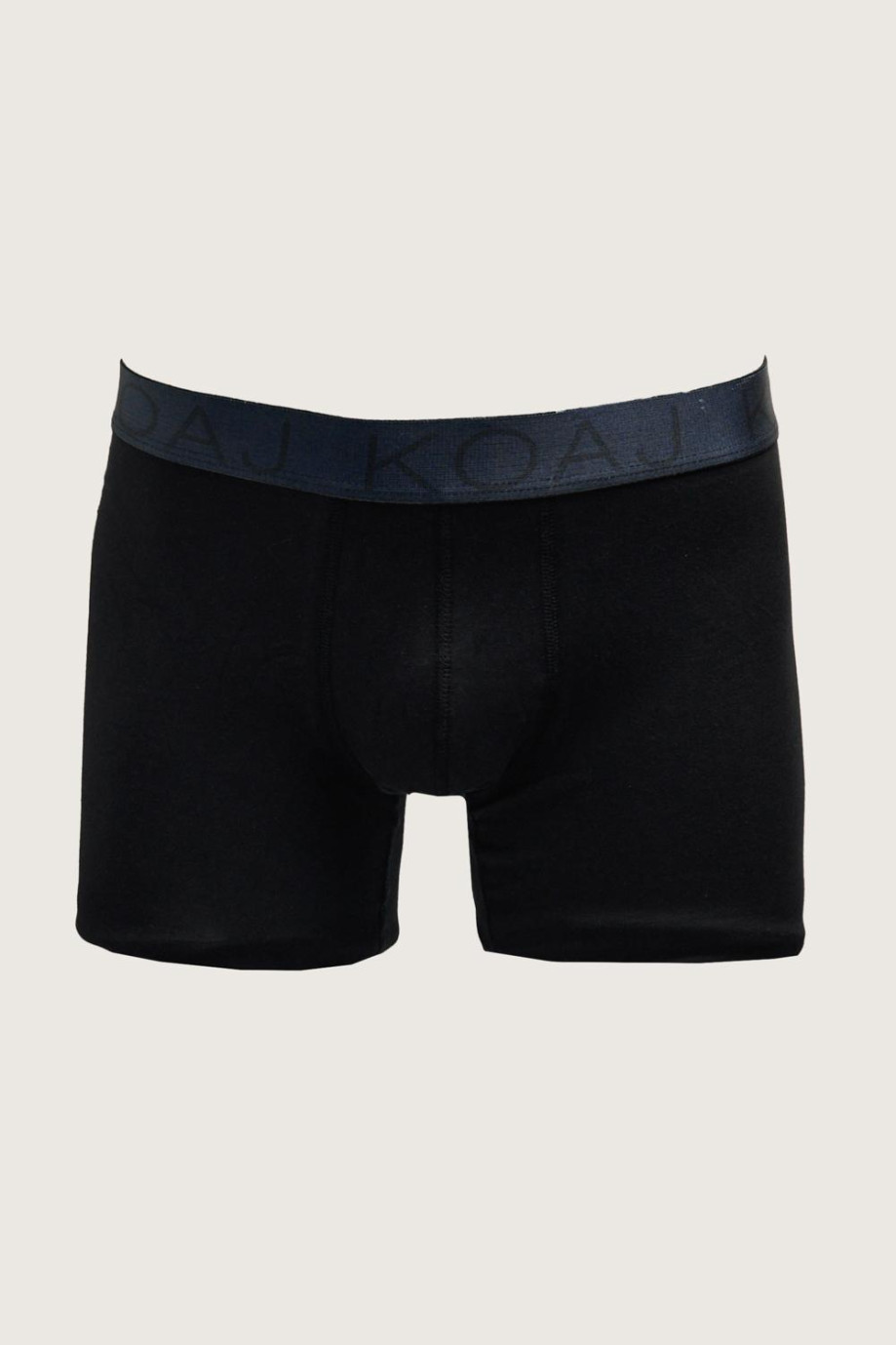 Bóxer midway brief-largo en algodón azul con costuras planas