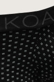 Bóxer negro trunk-corto con diseños de figuras y tiro bajo