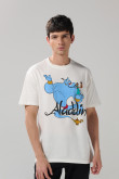 Camiseta crema cuello redondo con diseño de Aladdín
