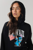 Buzo negro con capota oversize de Lilo y Stitch