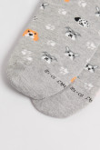 Medias cortas unicolores con diseños de perritos y huellas