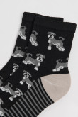 Medias cortas unicolores con contrastes y perritos