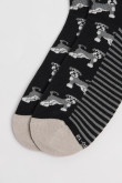 Medias cortas unicolores con contrastes y perritos