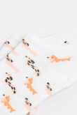 Medias unicolores tobilleras con diseños de perritos