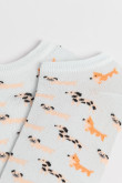 Medias unicolores tobilleras con diseños de perritos