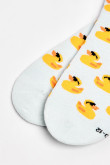 Medias tobilleras unicolores con patos amarillos