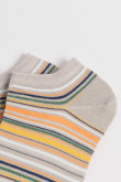 Medias unicolores tobilleras con rayas coloridas