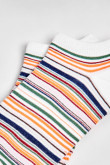 Medias unicolores tobilleras con rayas coloridas
