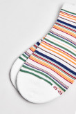 Medias unicolores tobilleras con rayas coloridas