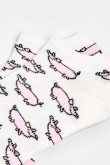 Medias tobilleras unicolores con diseños de cerditos