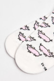 Medias tobilleras unicolores con diseños de cerditos
