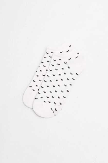 Medias tobilleras unicolores con corazones en contraste