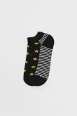 Medias unicolores tobilleras con rayas y diseño de estrellas