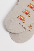 Medias unicolores tobilleras con diseños de ositos
