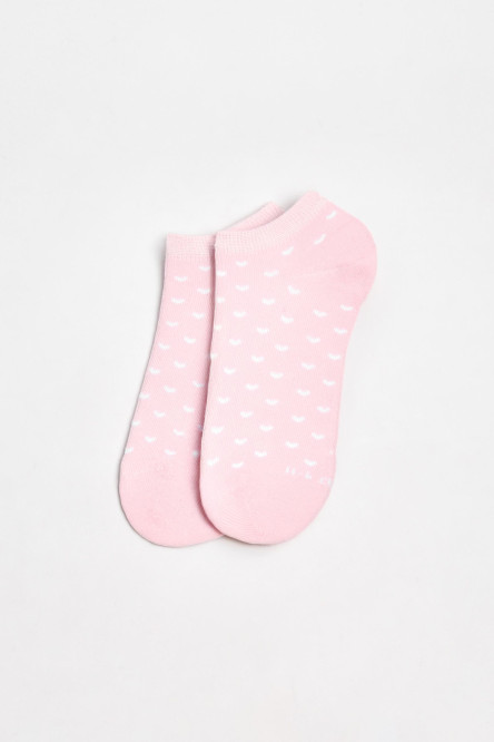 Medias tobilleras unicolores con corazones en contraste