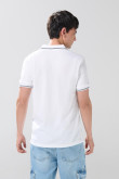 Camiseta polo manga corta unicolor con botones en frente