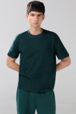 Camiseta en algodón manga corta unicolor ajustada