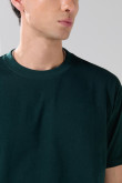 Camiseta en algodón manga corta unicolor ajustada