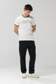 Pantalón en dril cargo unicolor con bota recta y cordón