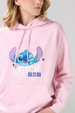 Buzo oversize rosado con capota y arte de Lilo y Stitch
