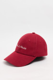 cachucha con refuerzo, unicolor, cierre trabilla, frente con refuerzo, Bordado en frente en gorra terminada.