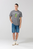 Camiseta de Rick and Morty gris intensa manga corta
