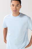 Camiseta en tela pesada unicolor oversize manga corta