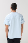 Camiseta en tela pesada unicolor oversize manga corta