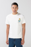 Camiseta de Rick and Morty crema clara manga corta