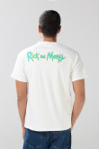 Camiseta de Rick and Morty crema clara manga corta