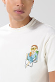 Camiseta de Rick and Morty crema clara manga corta