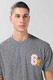 Camiseta gris intensa manga corta con artes de Garfield