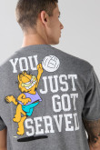 Camiseta gris intensa manga corta con artes de Garfield
