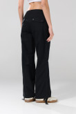 Pantalón cargo tiro alto unicolor con bota recta