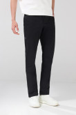 Pantalón tiro medio unicolor slim en dril con bolsillos