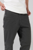Pantalón unicolor de dril straight leg con tiro medio
