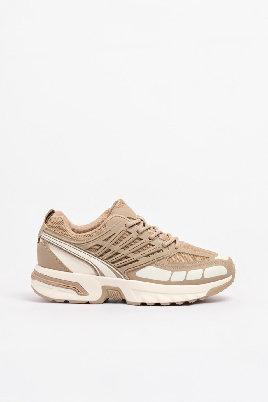 Tenis de plataforma unicolores con diseños en contraste