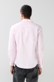Camisa unicolor en algodón con cuello button down