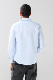 Camisa unicolor en algodón con cuello button down