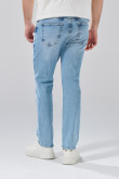 Jean azul claro straight leg bota recta con 5 bolsillos
