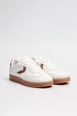 Tenis casuales cremas claros con diseños de animal print