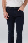 Jean bota recta straight leg azul intenso con tiro bajo