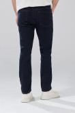 Jean bota recta straight leg azul intenso con tiro bajo