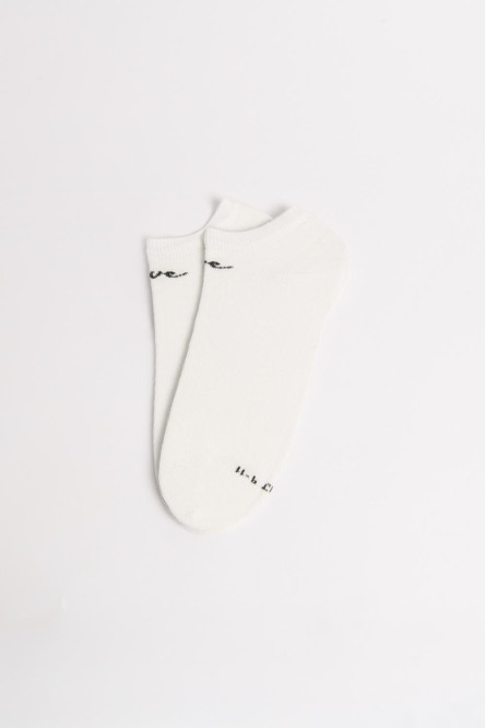 Medias tobilleras unicolores con diseño de texto