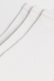 Paquete de medias tobilleras X3 blancas con texturas