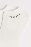 Medias tobilleras unicolores con texto y raya