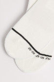 Medias tobilleras unicolores con texto y raya